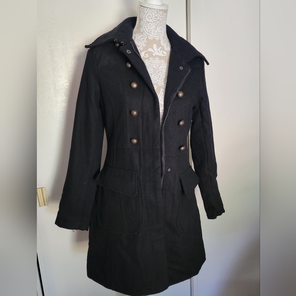 Black Small, Doll House wool peacoat. Comfortable coat, keeps you warm.